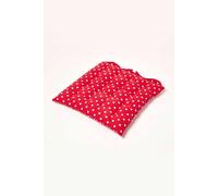 Homescapes Seat Pad Red Polka Dot – 100% Cotton, Button Straps, 40 x 40 cm, One Size