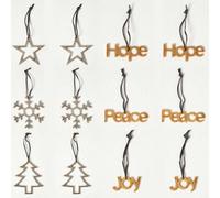 Set of 12 Gold and Silver Christmas Tree Decorations