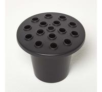 HOMESCAPES Set of 2 Grave Pots for Flowers Black Plastic Grave Vases with 16 Holes, 10 cm Tall x 13.5cm Wide