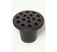 HOMESCAPES Set of 2 Grave Pots for Flowers Black Plastic Grave Vases with 16 Holes, 10 cm Tall x 13.5cm Wide