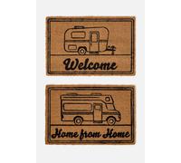 Homescapes Set Of 2 Caravan Coir Doormats 60 X 40 Cm In Brown Brown 40cm x 60cm