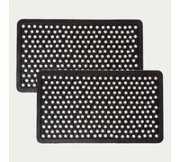 Homescapes Set Of 2 Honeycomb Black Rubber Door Mats 70 X 40 Cm