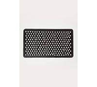 Homescapes Set Of 2 Honeycomb Black Rubber Door Mats Black 40cm x 70cm