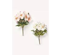 Homescapes Set Of 2 Artificial Pink & Cream Handcrafted Magnolia Bouquets, 50 X 25 Cm