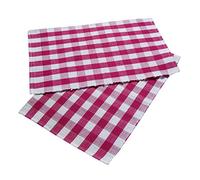 Homescapes Block Check Cotton Gingham Placemats, Set of 2 in Pink Homescapes Pink