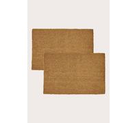 Homescapes Set Of 2 Plain Coir Doormats 60 X 40 In Brown Brown 40cm x 60cm