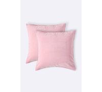 (Pink) Set of 2 Velvet Cushion Covers, 40 x 40 cm