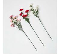 Pink Artificial Carnation Spray Single Stem Set of 3, 55cm