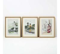 Homescapes Set of 3 Japanese Geisha Wall Art