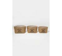 Homescapes Set Of 3 Jute Storage Baskets In Natural Natural One Size