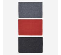 HOMESCAPES Set of 3 Ribbed Door Mats, 40 x 60 cm
