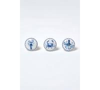 HOMESCAPES Sea Animals Drawer Knobs, Set of 3 Coastal White Stone Door Knob for Cabinets, Cupboards & Drawers, Door Handle Replacement for Childrens Bedrooms, Playrooms Nursery, Octopus Lobster Crab
