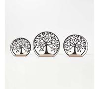 Homescapes Set Of 3 Tree Of Life Round Floating Shelves