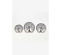Homescapes Set Of 3 Tree Of Life Round Floating Shelves Multi One Size