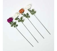 Set of 4 Artificial Autumn Rose Stems