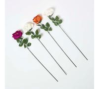 Set of 4 Artificial Autumn Rose Stems