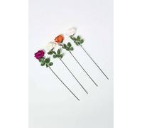 Homescapes Set Of 4 Artificial Autumn Rose Stems Multi