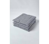 Set of 4 Black and White Stripe Seat Pad with Straps 40 x 40 cm Homescapes Black 40cm x 40cm