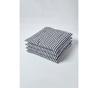 Set of 4 Black and White Stripe Seat Pad with Straps 40 x 40 cm Homescapes Black 40cm x 40cm