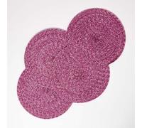 Homescapes Pink Handwoven Round Placemats Set Of 4