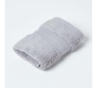 HOMESCAPES Set of 4 Luxury Grey Soft 100% Supima Cotton Face Cloths Zero Twist Super Absorbent & Fluffy 550 GSM Thick Plain Flannel Wash Cloth
