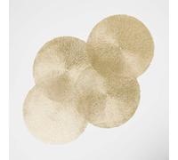 Homescapes Set Of 4 Round Decorative Gold Placemats