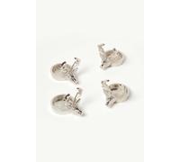 Homescapes Set of 4 Stag Christmas Tea Light Holders in Silver Homescapes Silver