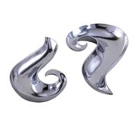 Homescapes Set Of Two Beautiful Swirls Decorative Aluminium Bowl / Dish In Silver Silver