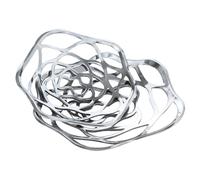 Homescapes Set of Two Floral Decorative Large Bowls in Silver Homescapes Silver