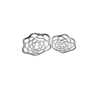 Homescapes Set of Two Floral Decorative Large Bowls in Silver Homescapes Silver