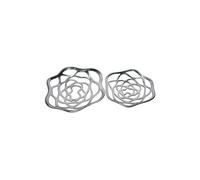 Homescapes Set of Two Floral Decorative Large Bowls in Silver Homescapes Silver