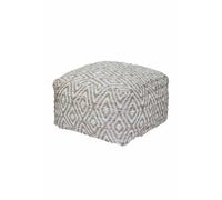 Sierra Natural Diamond Pattern Jute Square Bean Filled Pouffe, 60 cm Homescapes Natural One Size