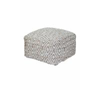 Homescapes Sierra Natural Diamond Pattern Jute Square Bean Filled Pouffe, 60 Cm Natural