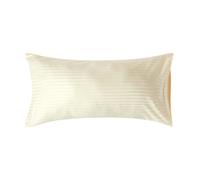 HOMESCAPES Silky 330 TC Egyptian Cotton Satin Stripe Housewife Pillowcase, King Size - Pastel Yellow