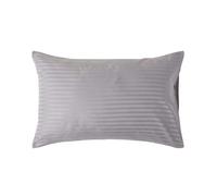 HOMESCAPES Silky 330 TC Egyptian Cotton Satin Stripe Housewife Pillowcase, Standard Size - Grey