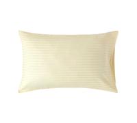 HOMESCAPES Silky 330 TC Egyptian Cotton Satin Stripe Housewife Pillowcase, Standard Size - Pastel Yellow
