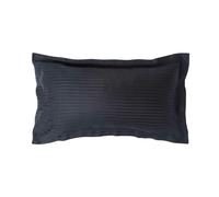 HOMESCAPES Black Pure Egyptian Cotton King Size Oxford Pillowcase 330 TC 500 Thread Count Percale Equivalent Satin Stripe Pillow Case