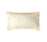 HOMESCAPES Pastel Yellow Pure Egyptian Cotton King Size Oxford Pillowcase 330 TC 500 Thread Count Percale Equivalent Satin Stripe Pillow Case