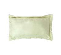 HOMESCAPES Silky 330 TC Egyptian Cotton Satin Stripe Oxford Pillowcase, King Size - Sage Green
