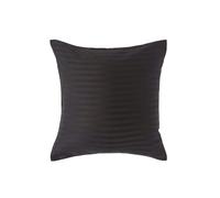 HOMESCAPES Silky 330 TC Egyptian Cotton Satin Stripe Pillowcase, European Size - Black - 40 x 40 cm