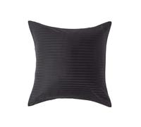 HOMESCAPES Silky 330 TC Egyptian Cotton Satin Stripe Pillowcase, European Size - Black - 60 x 60 cm