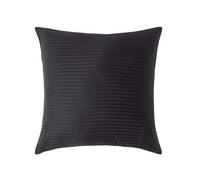HOMESCAPES Black Pure Egyptian Cotton Euro Size Pillowcase 80 x 80 cm 330 TC 500 Thread Count Percale Equivalent Satin Stripe Pillow Case with Zip