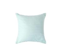 HOMESCAPES Silky 330 TC Egyptian Cotton Satin Stripe Pillowcase, European Size - Blue - 40 x 40 cm