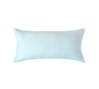 HOMESCAPES Silky 330 TC Egyptian Cotton Satin Stripe Pillowcase, European Size - Blue - 40 x 80 cm