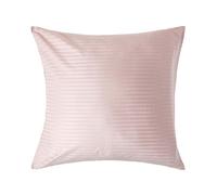 HOMESCAPES Dusky Pink Pure Egyptian Cotton Euro Size Pillowcase 80 x 80 cm 330 TC 500 Thread Count Percale Equivalent Satin Stripe Pillow Case with Zip