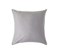 HOMESCAPES Silky 330 TC Egyptian Cotton Satin Stripe Pillowcase, European Size - Grey - 60 x 60 cm