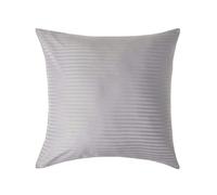 HOMESCAPES Silky 330 TC Egyptian Cotton Satin Stripe Pillowcase, European Size - Grey - 80 x 80 cm