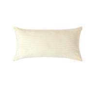 HOMESCAPES Silky 330 TC Egyptian Cotton Satin Stripe Pillowcase, European Size - Pastel Yellow - 40 x 80 cm