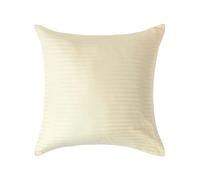 HOMESCAPES Silky 330 TC Egyptian Cotton Satin Stripe Pillowcase, European Size - Pastel Yellow - 60 x 60 cm