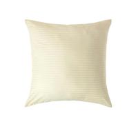 HOMESCAPES Silky 330 TC Egyptian Cotton Satin Stripe Pillowcase, European Size - Pastel Yellow - 80 x 80 cm